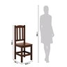 Conjunto Mesa Castanho De Madeira Maciça 88x88 + 4 Cadeiras Madeira Para Cozinha Sala De Jantar  Sfa - 4