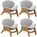 Ver imagem 1 de Kit 4 Poltronas Decorativa Orgânica Sala Living Kadosh L02 Bouclê Cinza