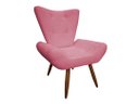 Ver imagem 2 de Poltrona Decorativa Emilia Suede Rose Pés Madeira Ms Decor