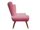 Ver imagem 3 de Poltrona Decorativa Emilia Suede Rose Pés Madeira Ms Decor