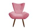 Ver imagem 1 de Poltrona Decorativa Emilia Suede Rose Pés Madeira Ms Decor