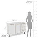 Ver imagem 2 de Balcão para Pia 120cm 2 Portas 3 Gavetas Amara Branco Politorno Móveis