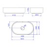 Cuba de Apoio Deca 50x30 L.14050.94 Oval Ébano Fosco - 5