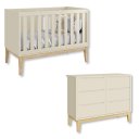 Ver imagem 2 de Quarto de Bebê Berço + Cômoda 6 Gvts Classic Pés em Madeira Natural Areia