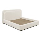 Ver imagem 1 de Cama Japonesa Casal com Cabeceira Arredondada Lumie Bouclé Gelo - Nexta Casa