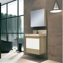 Ver imagem 1 de Conjunto para Banheiro com Espelheira, Gabinete, Lavatório em Porcelanato com Cuba Esculpida