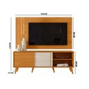 Ver imagem 3 de Painel TV 60 pol 160cm com Rack Bancada para Sala Hylon Cinamomo-Off White M20 - D'Rossi