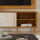 Ver imagem 4 de Painel TV 60 pol 160cm com Rack Bancada para Sala Hylon Cinamomo-Off White M20 - D'Rossi