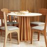Conjunto de Jantar Mesa Redonda Tampo Vidro Mdf + 4 Cadeiras - 7