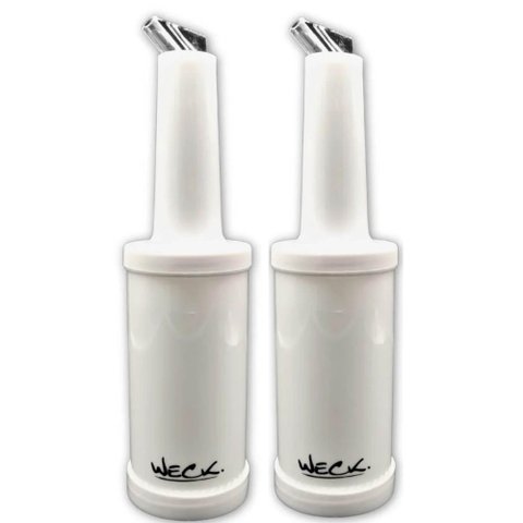 Kit 2 Garrafas Plásticas Store'n Pour 1l Branca Licores Xarope Bar Restaurante