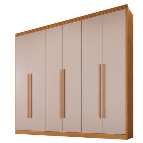 Guarda Roupa Cancun 6 Portas Benetil Cinamomo/off White