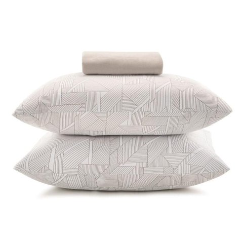 Jogo de Cama Queen 3 Peças Entrelaço Malha Fio Penteado 100% Algodão Bege Altenburg