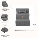 Ver imagem 6 de Escada Pet Escadinha Cachorro Gato Rampa Pet Ossinho Cinza Escuro