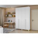 Ver imagem 2 de Guarda-roupas 4 Portas 2 Gavetas 100% Mdf Alonzo sem Espelho e com Pés - Lopas Branco