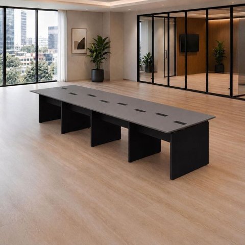 Mesa de Escritório Estação de Trabalho 8 Lugares 3,60m x 1,20m Pés Painel F5 Office