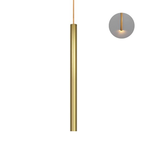 Pendente Tubo Cilíndrico 60cm Bancada Mesa Cozinha Gourmet MOON Dourado
