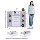 Ver imagem 2 de Guarda Roupa Casal com Cômoda Sapateira Titanium 2 Portas 4 Gavetas MDP Jacarandá Fosco Zanzini