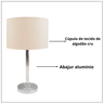Abajur para Sala Pé Escovado Grande Cúpula Algodão Cru - 5