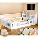 Ver imagem 2 de Cama Casal Montessoriana Helo com Nicho + Colchão D28 - Divaloto Móveis - Branca