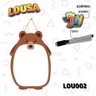 Brinquedo Lousa Animada Urso 40 Cm em Mdf com Caneta com Apagador +3 Anos Paper Toy - 2