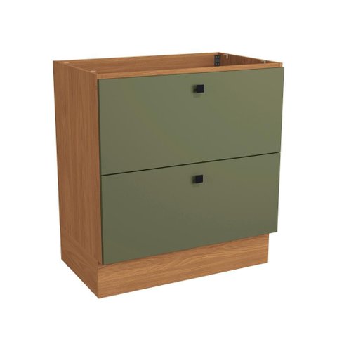 Balcão 2 Gavetas Kappesberg Pixel Canela/verde Frevo 80cm