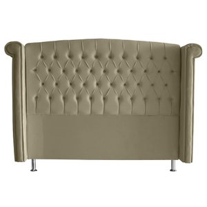 Cabeceira Cama Box Casal Queen 160 cm Malibu Suede Bege Dimazza Móveis