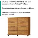 Ver imagem 5 de Comoda 8 Gavetas com Rodizios 121 cm Athenas Cedro Rudk