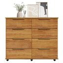 Ver imagem 4 de Comoda 8 Gavetas com Rodizios 121 cm Athenas Cedro Rudk