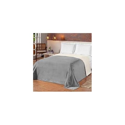 Cobertor Casal Dupla Face Sherpa Toque Lã de Ovelha Microfibra 1,80 x 2,20 - Cinza