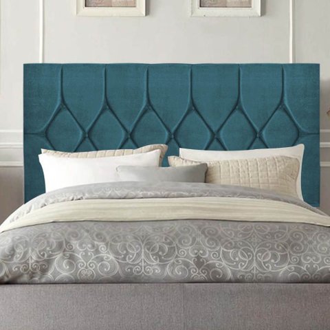 Cabeceira Estofada Cama Box King 195cm Istambul Corino Azul Turquesa- Mabe Magazine