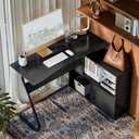 Ver imagem 3 de Escrivaninha Office em L Steel Preto – EJ Móveis