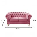 Ver imagem 3 de Sofá Dom Pedro 2 Lugares 155cm Rosa Suede Fixo Retrô Bella Decor