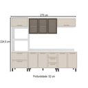 Ver imagem 3 de Cozinha Completa Amara 10 Portas 4 Gavetas com Vidro 40250783 Creme/branco - Politorno