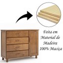 Ver imagem 5 de Cômoda 4 Gavetas 1 Porta 100% Madeira Maciça Ariel Imbuia Fosco