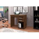 Ver imagem 1 de Mesa / Escrivaninha Ven para Computador 2 Gavetas e Nicho para Cpu Cor Canela / Preto Romar