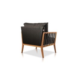 Poltrona Safira Linho Preto Decorativa Sala Estar Confortável - 3