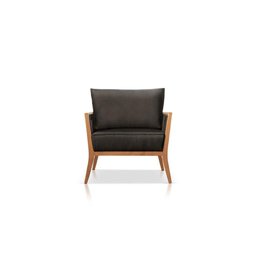 Poltrona Safira Linho Preto Decorativa Sala Estar Confortável - 2