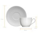 Ver imagem 6 de Jogo 4 Xícaras de Café com Pires 75ml em Porcelana Chevron Germer Branco