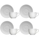 Ver imagem 1 de Jogo 4 Xícaras de Café com Pires 75ml em Porcelana Chevron Germer Branco