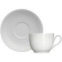 Ver imagem 5 de Jogo 4 Xícaras de Café com Pires 75ml em Porcelana Chevron Germer Branco