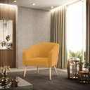 Ver imagem 6 de Poltrona Decorativa Pé Palito Natural Stella Bouclê Mostarda D03 - D'Rossi