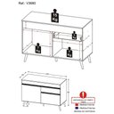 Ver imagem 5 de Balcão Cozinha 120cm 2 Portas 1 Gaveta Veneza Multimóveis V3680 Branco/Dourado