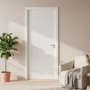 Ver imagem 1 de Kit Porta de Madeira Reversível com Batente 14cm Regulável e Fechadura 210x90cm Smart Pinhal Branco