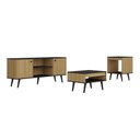 Ver imagem 1 de Conjunto Sala de Estar Tóquio 3 Peças com Rack para TV Mesa de Centro e Apoio C00D1350 Marrom/