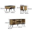 Ver imagem 2 de Conjunto Sala de Estar Tóquio 3 Peças com Rack para TV Mesa de Centro e Apoio C00D1350 Marrom/