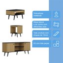 Ver imagem 5 de Conjunto Sala de Estar Tóquio 3 Peças com Rack para TV Mesa de Centro e Apoio C00D1350 Marrom/