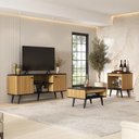 Ver imagem 6 de Conjunto Sala de Estar Tóquio 3 Peças com Rack para TV Mesa de Centro e Apoio C00D1350 Marrom/