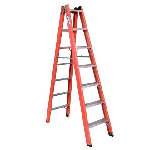 Escada em Fibra Tesoura Dupla 7 Degraus 2,10m WBertolo