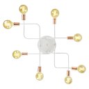 Ver imagem 2 de Lustre Sputnik 8 Braços Branco/Cobre Quarto Sala Cozinha