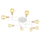 Ver imagem 3 de Lustre Sputnik 8 Braços Branco/Cobre Quarto Sala Cozinha